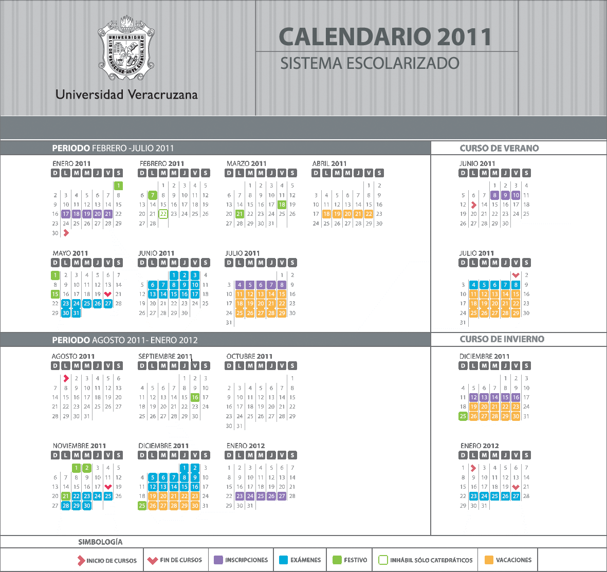 Calendario UV Dirección General de Administración Escolar